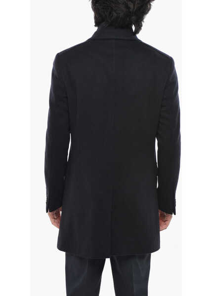 Paltoane CORNELIANI Cc Collection Flap Pockets Virgin Wool Coat With Chest Piece Midnight Blue Barbati (BM 19694507) 2