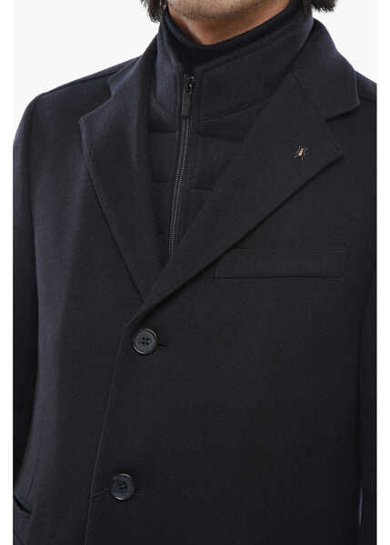 Paltoane CORNELIANI Cc Collection Flap Pockets Virgin Wool Coat With Chest Piece Midnight Blue Barbati (BM 19694507) 3