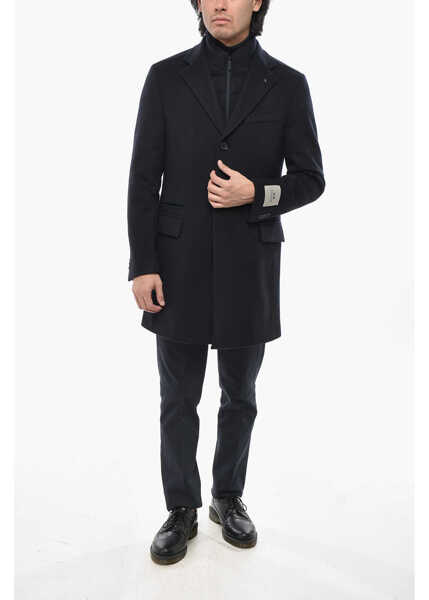 Paltoane CORNELIANI Cc Collection Flap Pockets Virgin Wool Coat With Chest Piece Midnight Blue Barbati (BM 19694507) 4
