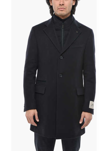 Paltoane CORNELIANI Cc Collection Flap Pockets Virgin Wool Coat With Chest Piece Midnight Blue Barbati (BM 19694507) 1