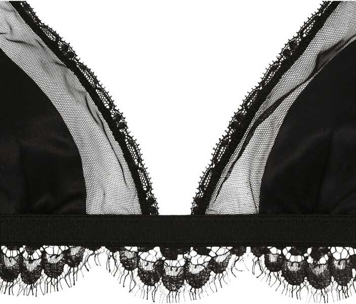Sutiene Dolce & Gabbana Satin Triangle Bra With Mesh Inserts Black Femei (BM 19694510) 4