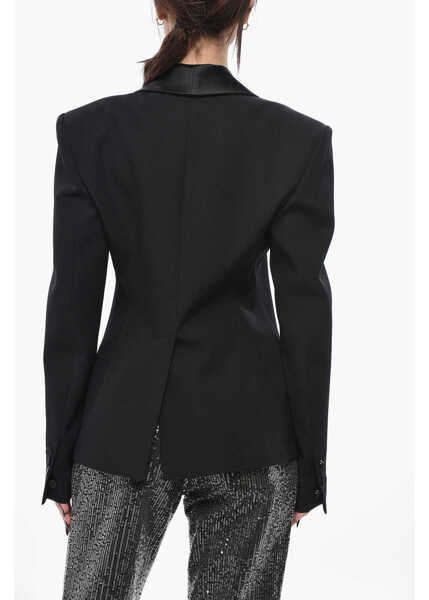 Sacouri DSQUARED2 Virgin Wool Blazer With Satin Shawl Lapel Black Femei (BM 19694516) 2