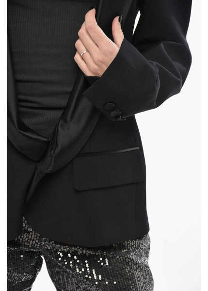 Sacouri DSQUARED2 Virgin Wool Blazer With Satin Shawl Lapel Black Femei (BM 19694516) 3
