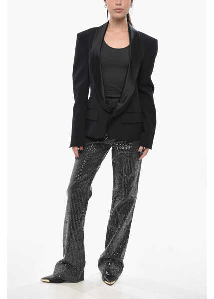 Sacouri DSQUARED2 Virgin Wool Blazer With Satin Shawl Lapel Black Femei (BM 19694516) 4