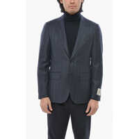 Sacouri Cc Collection Virgin Wool 2 Buttons Blazer With Side Vents Barbati