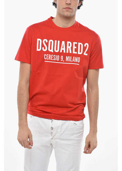 Tricouri DSQUARED2 Crew Neck Ceresio Cotton T-Shirt Red Barbati (BM 19694525) 1