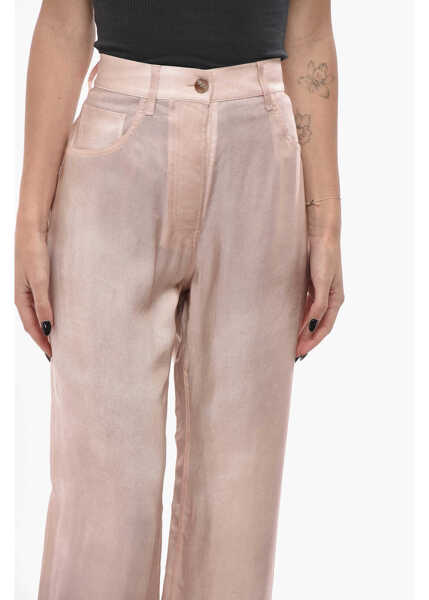Pantaloni casual Acne Studios 5-Pocket Cupro Pants With Belt Loops Pink Femei (BM 19694528) 2