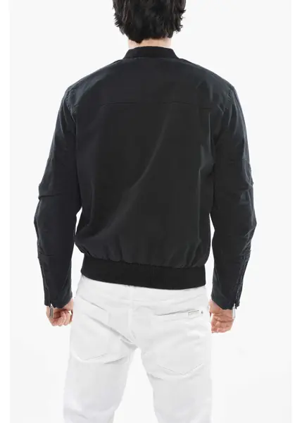 Bomber jacket DSQUARED2 Cotton Blend Bomber Jacket With Printed Logo Black Barbati (BM 19694540) 2