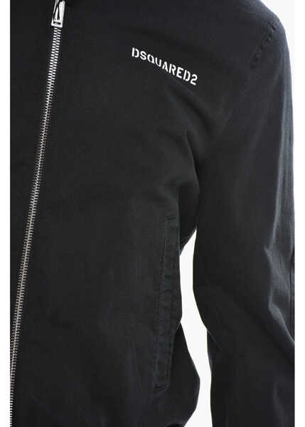 Bomber jacket DSQUARED2 Cotton Blend Bomber Jacket With Printed Logo Black Barbati (BM 19694540) 3