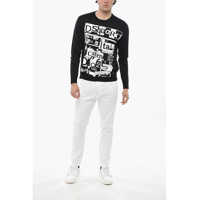 Pulovere DSQUARED2 pentru Barbati - Pulovere DSQUARED2 Wool Blend Newspaper Sweater With Print Black Barbati (BM 19694549) - B-mall.ro