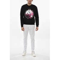 Topuri DSQUARED2 pentru Barbati - Bluze de trening DSQUARED2 Crew Neck Surf Sweatshirt With Front Print Black Barbati (BM 19694564) - B-mall.ro