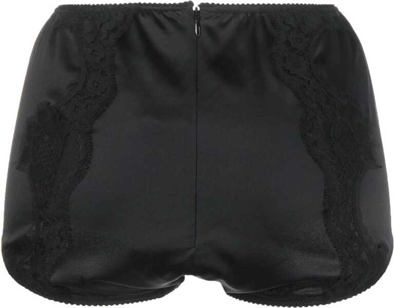 Lenjerie intima Dolce & Gabbana Silk Satin Coulottes With Lace Inserts Black Femei (BM 19694582) 2