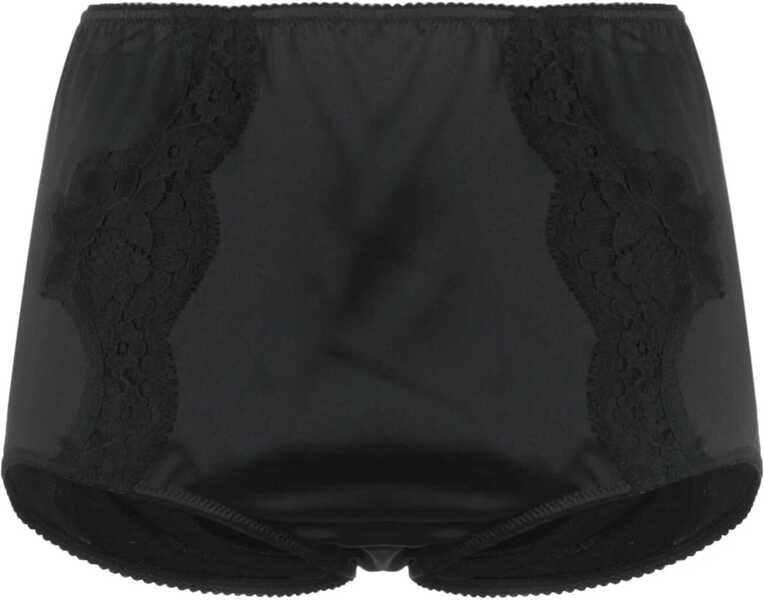 Lenjerie intima Dolce & Gabbana Silk Satin Coulottes With Lace Inserts Black Femei (BM 19694582) 1