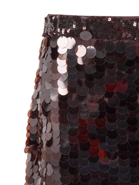 Fuste P.A.R.O.S.H. MINI SKIRT Brown Femei (BM 19695087) 3