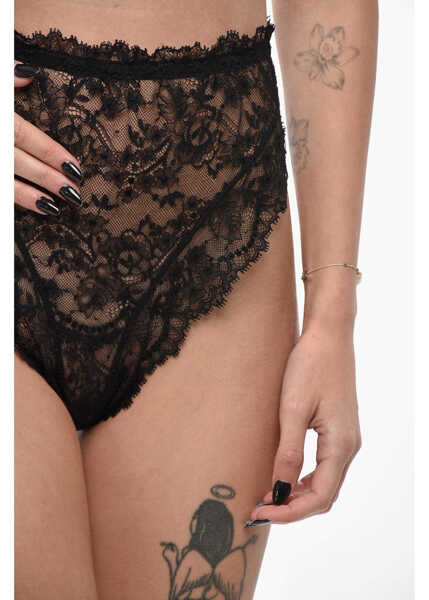 Chiloti Dolce & Gabbana Super High-Waisted Lace Briefs Black Femei (BM 19695128) 3