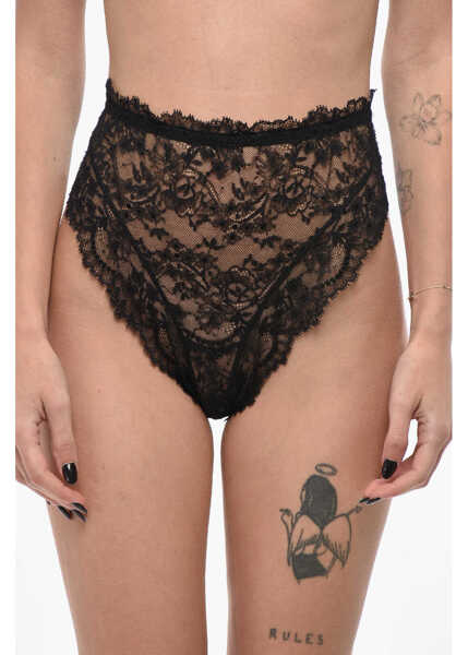Chiloti Dolce & Gabbana Super High-Waisted Lace Briefs Black Femei (BM 19695128) 1