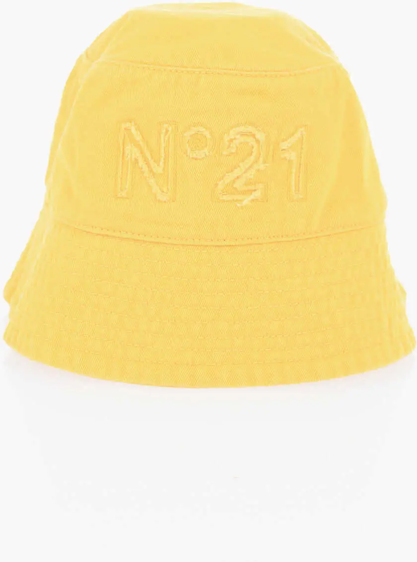 Caciuli N21 Kids Cotton Bucket Hat With Embroidered Logo Yellow Baieti (BM 19695131) 1
