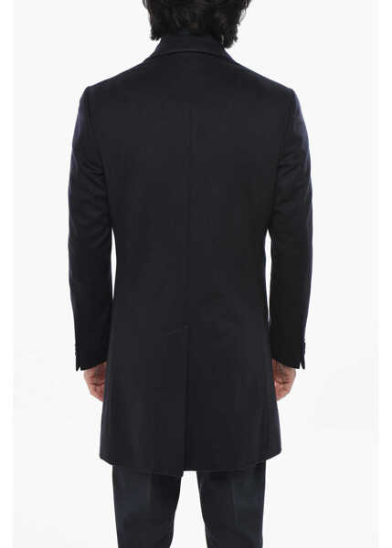 Paltoane CORNELIANI Cc Collection Wool And Cashmere Single Breasted Coat With Re Midnight Blue Barbati (BM 19695134) 2