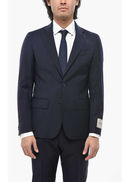 Costume CORNELIANI Cc Collection Stretch Virgin Wool Side Vents Notch Lapel 2-B Blue Barbati (BM 19695137) 2