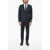 CORNELIANI Cc Collection District Check Virgin Wool Side Vents Notch La Blue