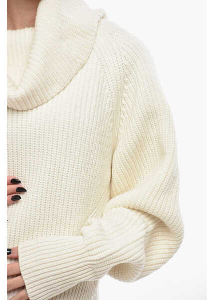 Pulovere casual SA SU PHI Turtleneck Cashmere Blend Pullover White Femei (BM 19695149) 3