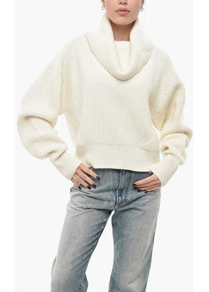 Pulovere casual SA SU PHI Turtleneck Cashmere Blend Pullover White Femei (BM 19695149) 1