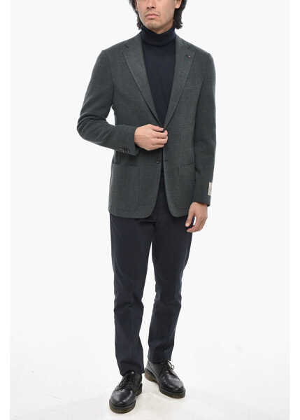 Sacouri CORNELIANI Cc Collection Virgin Wool Side Vents Notch Lapel Blazer Green Barbati (BM 19695170) 4