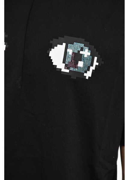 Tricouri DSQUARED2 Crew Neck Eyes T-Shirt With Rhinestones Black Barbati (BM 19695194) 3