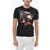 DSQUARED2 Crew Neck Usa Eagle T-Shirt With Front Print Black