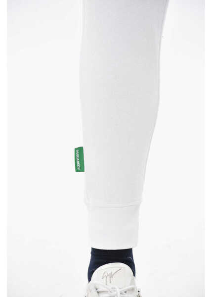 Pantaloni de trening DSQUARED2 Olop Brushed Cotton Sweatpants With Cuffs White Barbati (BM 19695215) 3