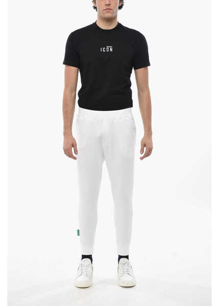 Pantaloni de trening DSQUARED2 Olop Brushed Cotton Sweatpants With Cuffs White Barbati (BM 19695215) 4