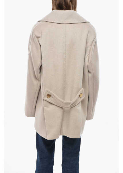 Paltoane Max Mara Atelier Double-Breasted Berta Pure Cashmere Coat Beige Femei (BM 19695314) 3
