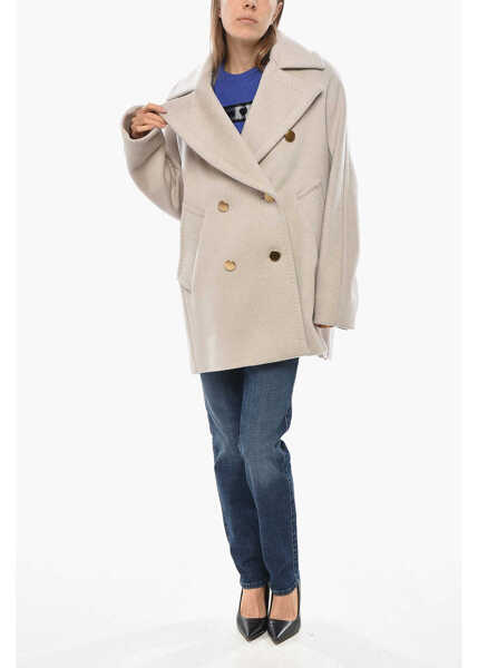 Paltoane Max Mara Atelier Double-Breasted Berta Pure Cashmere Coat Beige Femei (BM 19695314) 4