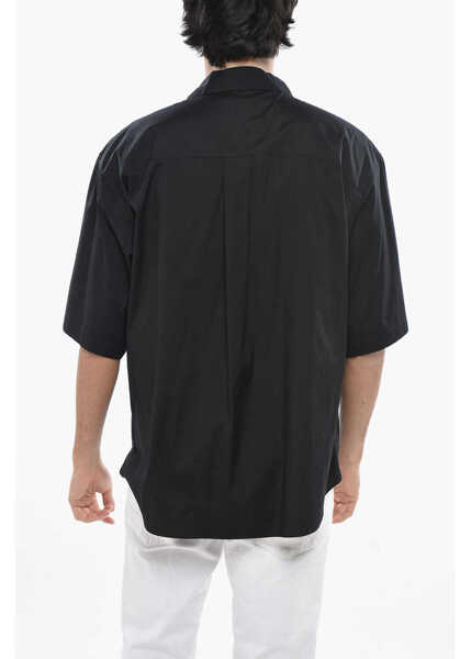 Camasi casual DSQUARED2 Cotton Bowling Shirt With Printed Logo Black Barbati (BM 19695317) 2