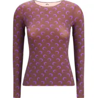 Topuri Long-sleeve Top with iconic all-over contrasting moon logo print Femei