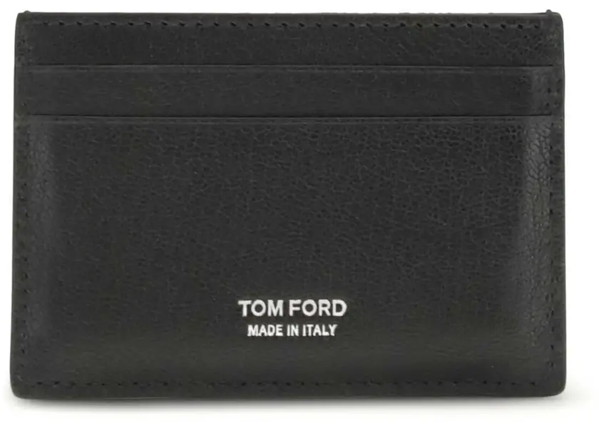 Portofele Tom Ford Leather Card Holder BLACK Barbati (BM 19695365) 2