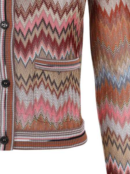 Cardigane MISSONI BEACHWEAR Viscose Cardigan with snake chevron motif PINK/RUST TONES Femei (BM 19695368) 3
