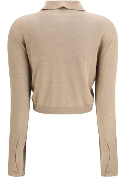 Cardigane MARINE SERRE Wrapped hybrid Cardigan DARK BEIGE Femei (BM 19695416) 2