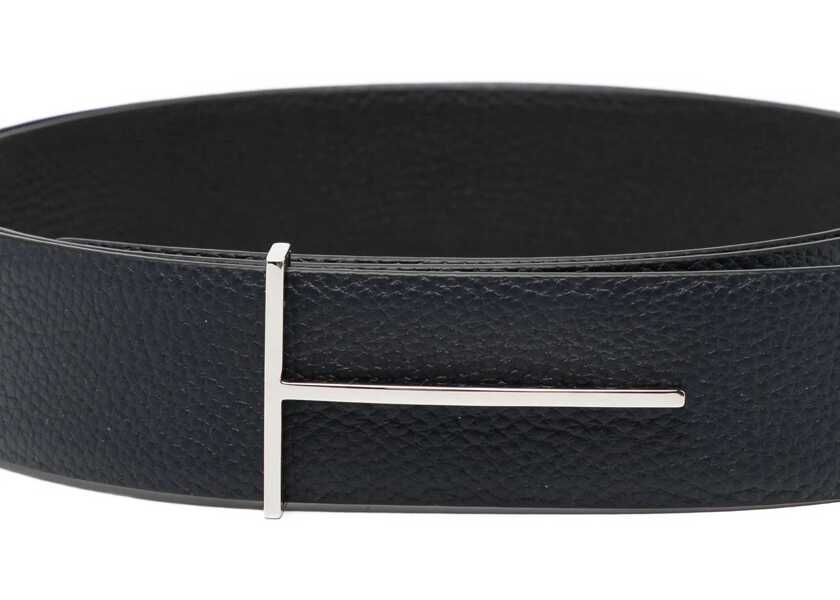 Curele Tom Ford Grain Leather Slim T reversible Belt DARK NAVYBLACK Barbati (BM 19695425) 3