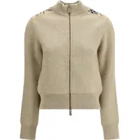 Cardigane Cashmere and wool Cardigan with Check applications Femei