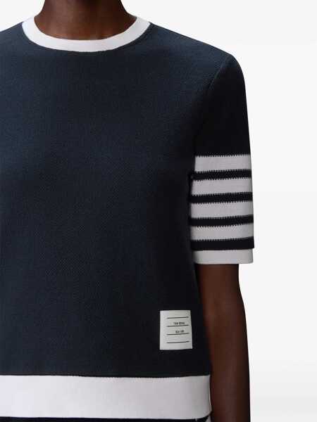 Tricouri Thom Browne Cotton T-shirt NAVY Femei (BM 19695476) 5