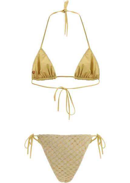 Costume de baie intregi MISSONI BEACHWEAR Triangle Bikini in lam viscose GOLD Femei (BM 19695479) 2