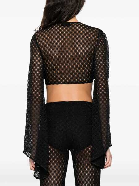 Topuri MISSONI BEACHWEAR Wrap Top in lam viscose BLACK Femei (BM 19695503) 4