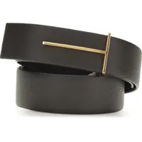 Curele Grain Leather Slim T reversible Belt Barbati