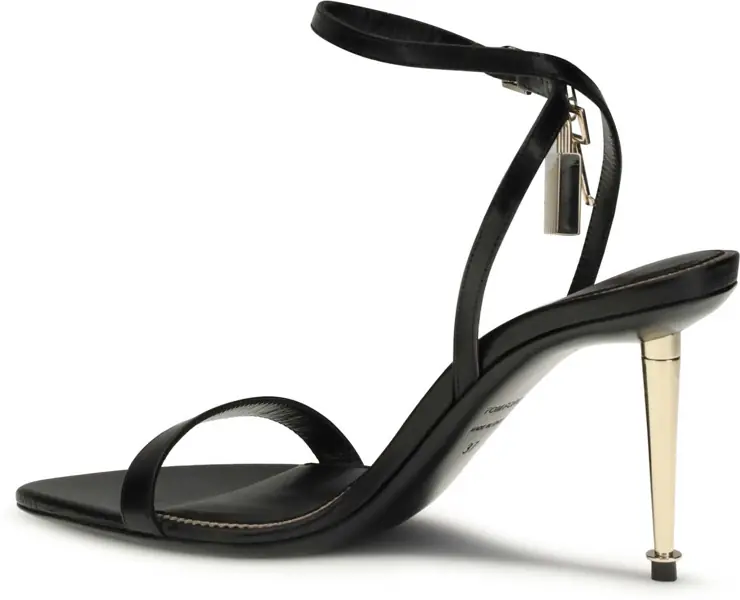 Sandale Tom Ford Shiny leather padlock pointy naked Sandal BLACK Femei (BM 19695524) 3