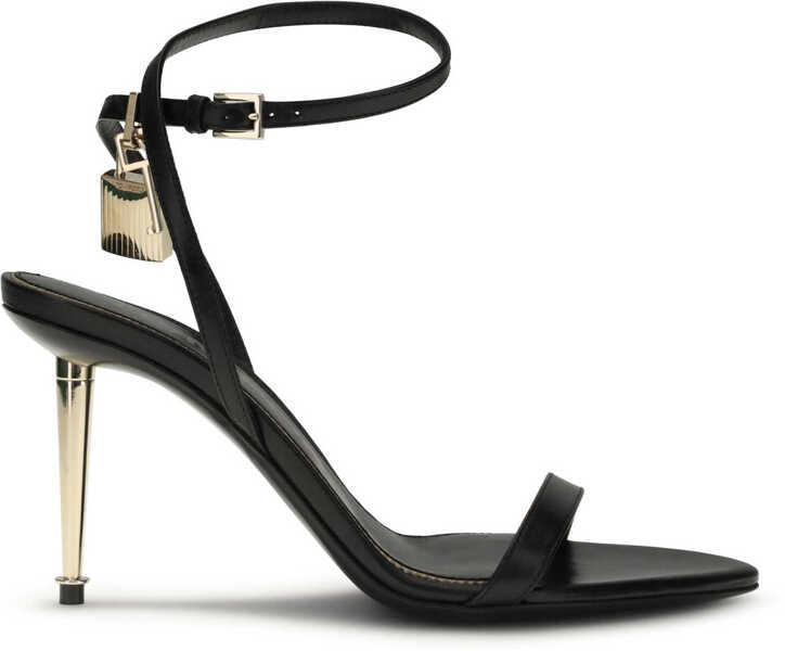 Sandale Tom Ford Shiny leather padlock pointy naked Sandal BLACK Femei (BM 19695524) 1