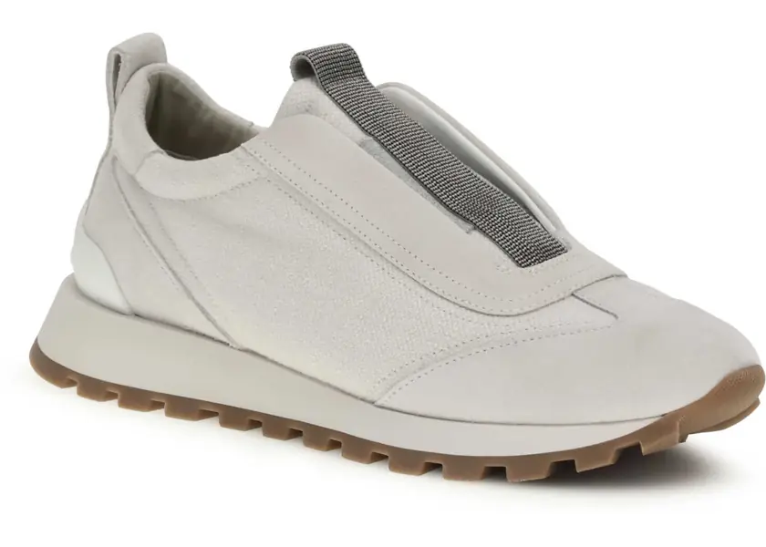 Sneakers Brunello Cucinelli Precious Detail Sneakers SILVER BIRCH Femei (BM 19695527) 2