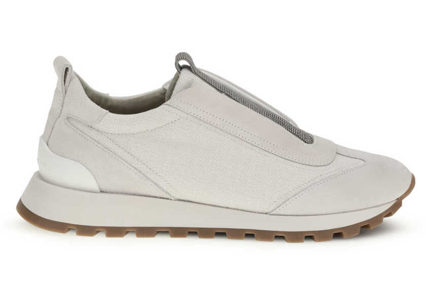 Sneakers Brunello Cucinelli Precious Detail Sneakers SILVER BIRCH Femei (BM 19695527) 1