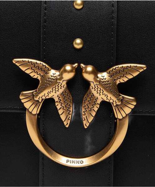 Genti de umar Pinko One Simply Love Bag One Shoulder Bag NERO-ANTIQUE GOLD Femei (BM 19696169) 3