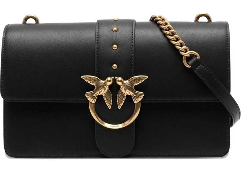 Genti de umar Pinko One Simply Love Bag One Shoulder Bag NERO-ANTIQUE GOLD Femei (BM 19696169) 1